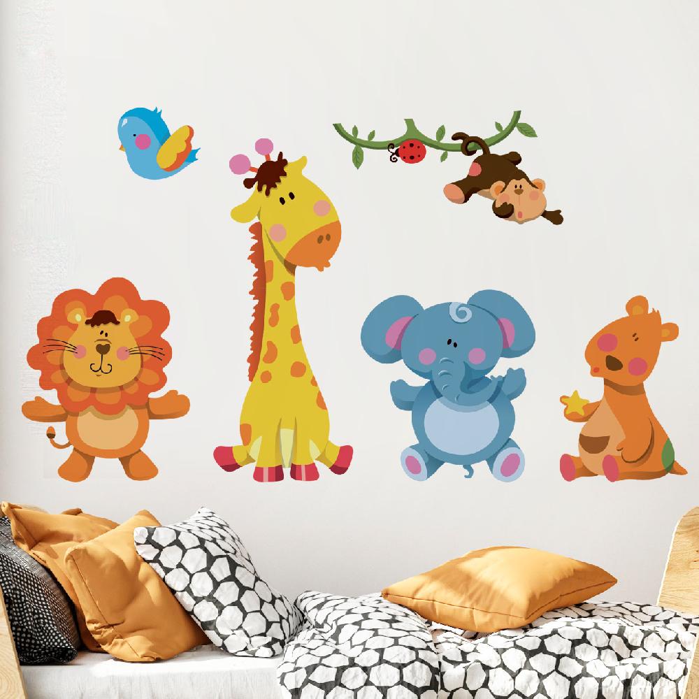 ambiance sticker Stickers animaux lion et ses amis de la jungle – STICKERS ANIMAUX - Stickers Animaux de la jungle