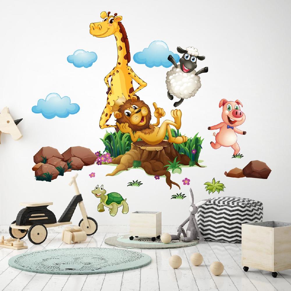 Ambiance Sticker Stickers Animaux Roi Lion Et Ses Amis – STICKERS ANIMAUX - Stickers Animaux De La Jungle