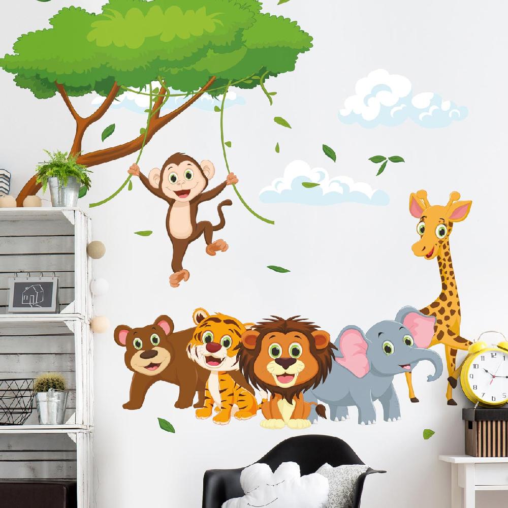 Ambiance Sticker Stickers Animaux Singe Et Ses Amis – STICKERS ANIMAUX - Stickers Animaux De La Jungle