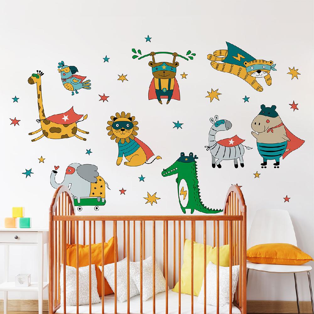ambiance sticker Stickers animaux super héros africains – STICKERS ANIMAUX - Stickers Animaux de la jungle