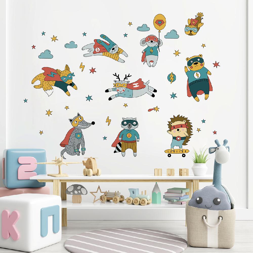 Ambiance Sticker Stickers Animaux Super Héros De La Forêt – STICKERS ANIMAUX - Stickers Animaux De La Jungle