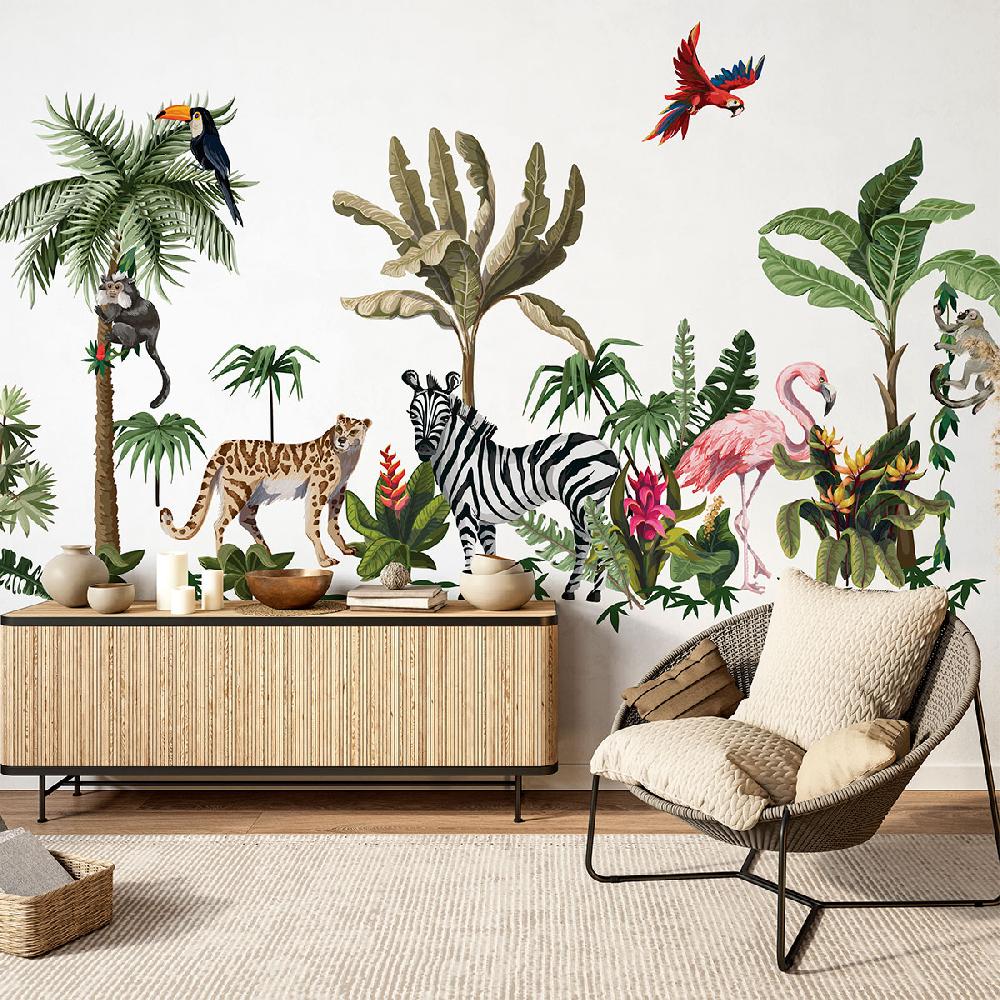 Ambiance Sticker Stickers Géants Animaux Dans Les Tropiques – STICKERS ANIMAUX - Stickers Animaux De La Jungle