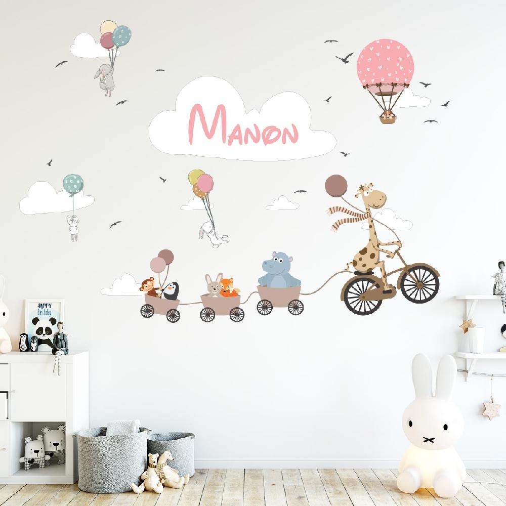 Ambiance Sticker Stickers Prénom Personnalisable Animaux Et Les Ballons Volants – STICKERS TEXTE PERSONNALISABLE - Stickers Prénom