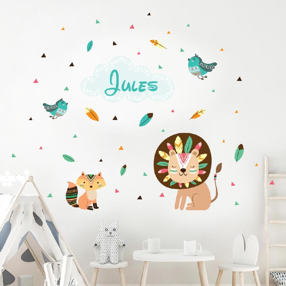ambiance sticker Stickers prénom personnalisable lion le chef de la tribu – STICKERS TEXTE PERSONNALISABLE - Stickers Prénom
