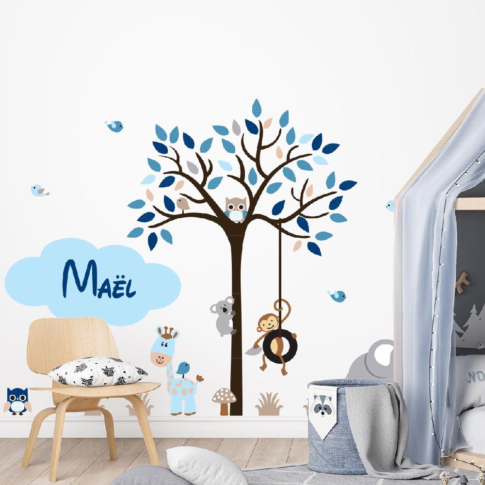 ambiance sticker Stickers prénom personnalisé animaux de la jungle – STICKERS TEXTE PERSONNALISABLE - Stickers Prénom