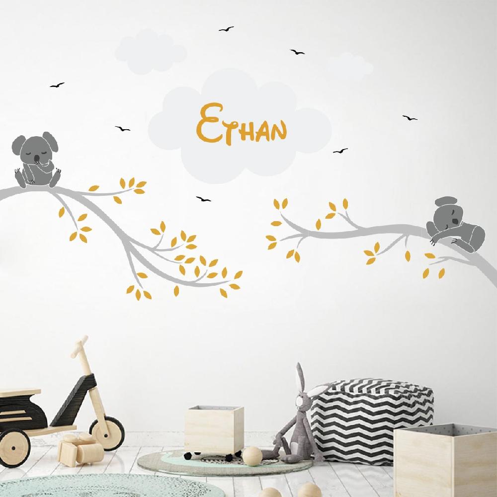 Ambiance Sticker Stickers Prénom Personnalisé Koalas Sur Les Branches – STICKERS TEXTE PERSONNALISABLE - Stickers Prénom