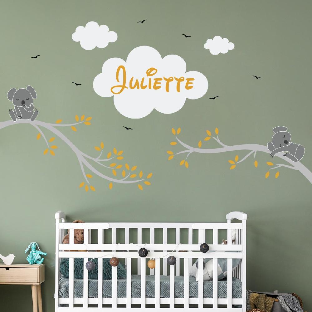 ambiance sticker Stickers prénom personnalisé koalas sur les branches – STICKERS TEXTE PERSONNALISABLE - Stickers Prénom