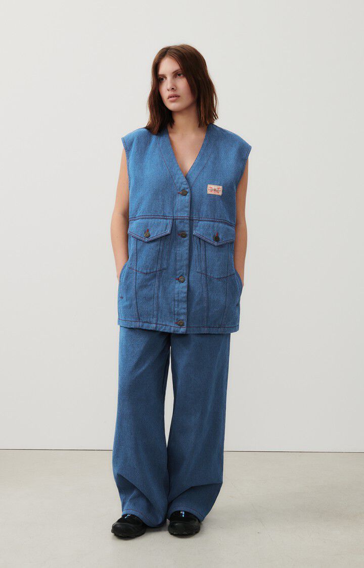 American Vintage Pantalon Femme Faow - BLUE Bleu - E24