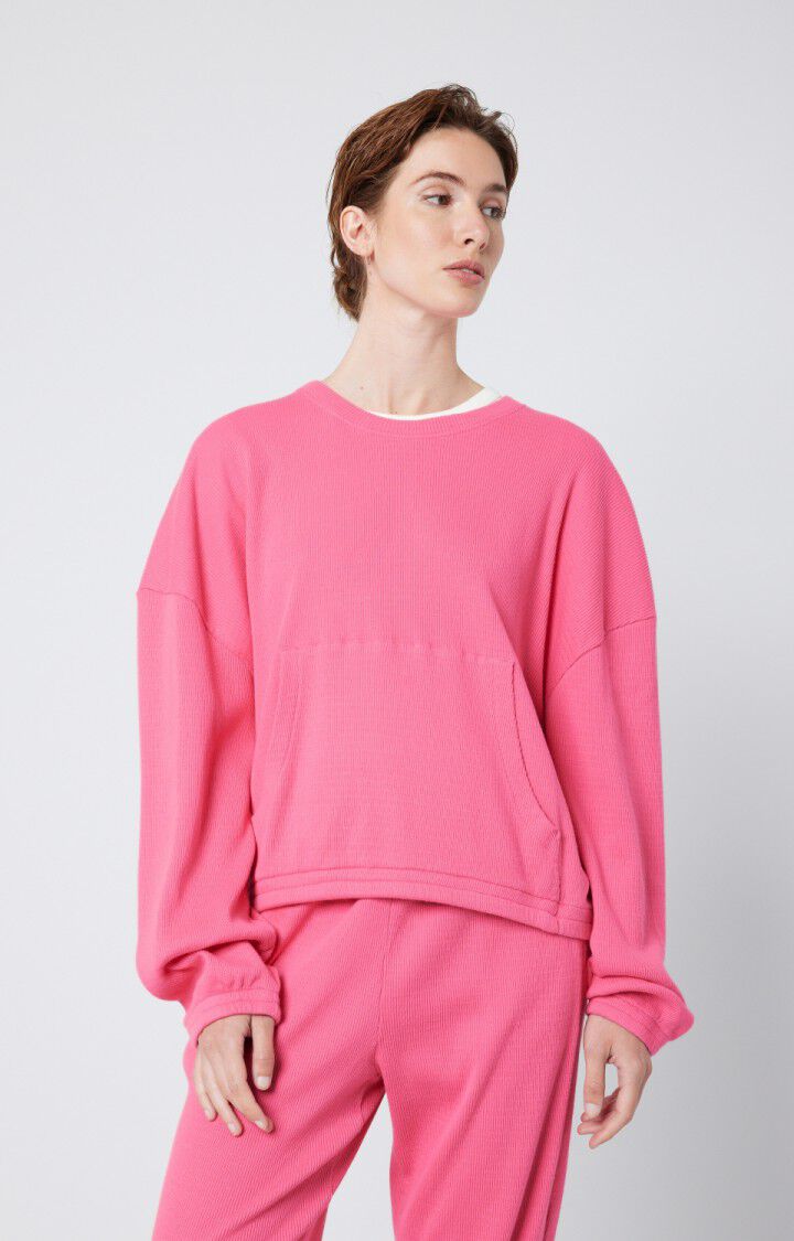 american vintage Sweat femme Luto - MAGENTA Rose - E22