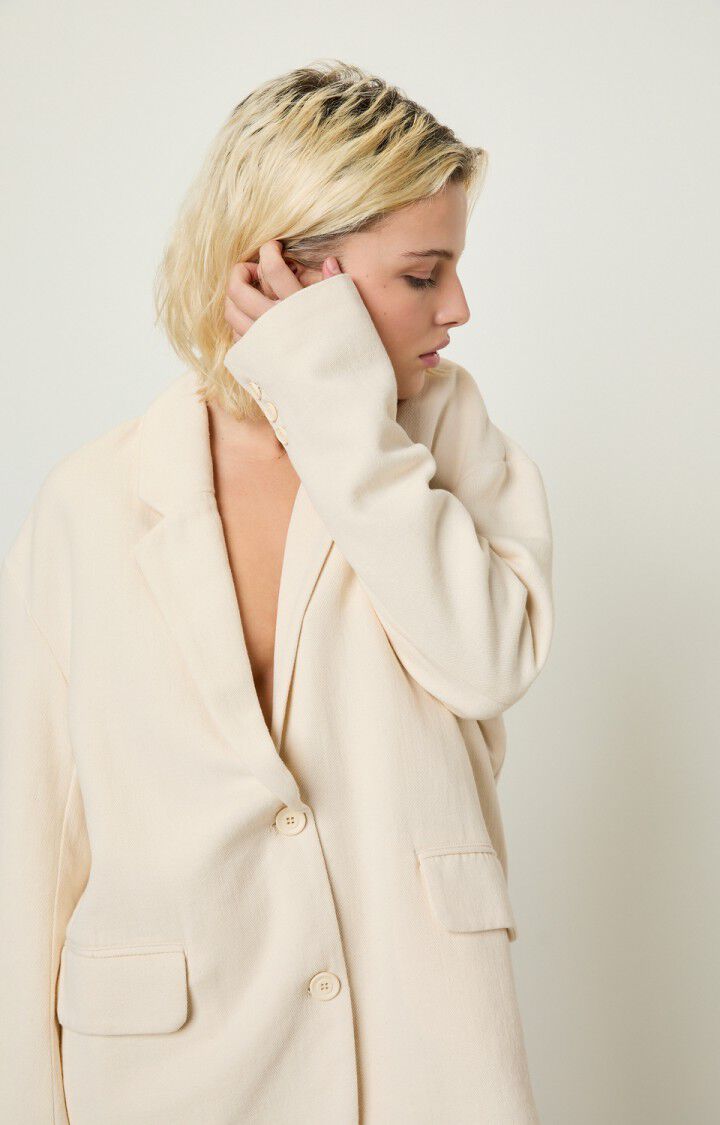 American Vintage Blazer Femme Afaz - ECRU 56 Manches Longues Beige - E23