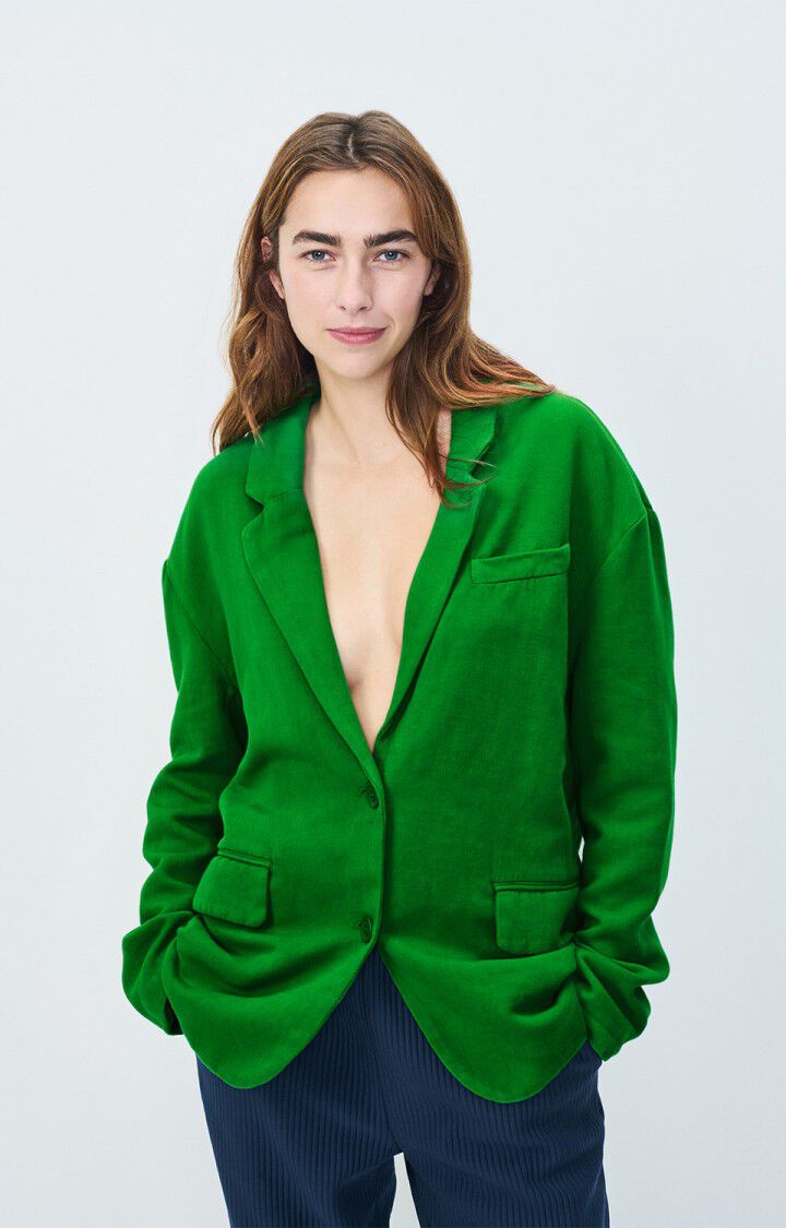 american vintage Blazer femme Afaz - PELOUSE Manches longues Vert - E22