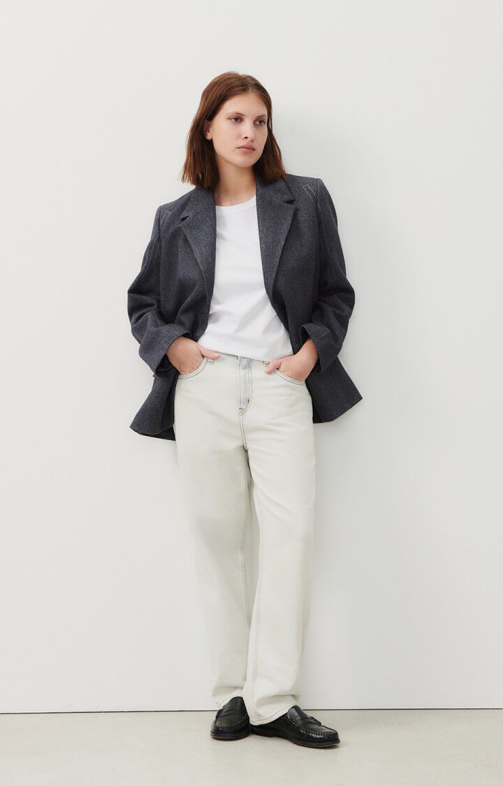 American Vintage Blazer Femme Anybay - ANTHRACITE CHINE 60 Manches Longues Gris - H23