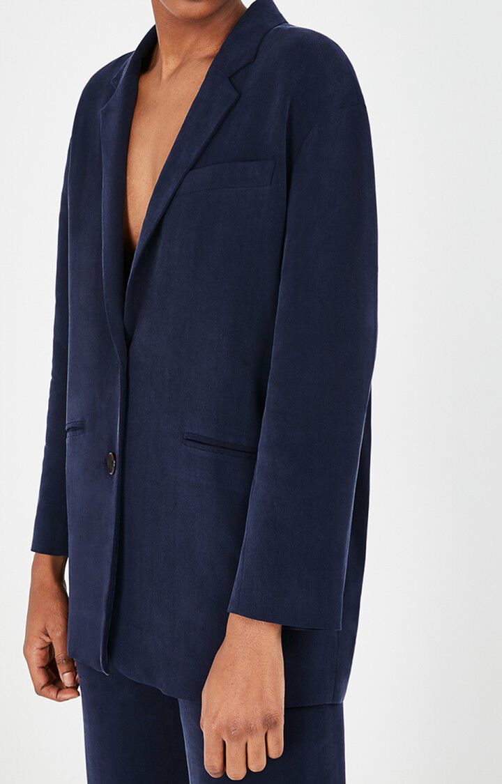 american vintage Blazer femme Babarum - NAVY Manches raglan Bleu - E20