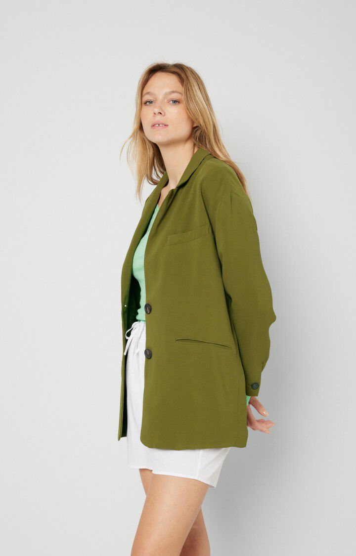 american vintage Blazer femme Babarum - OLIVIER VINTAGE Manches raglan Vert - E20