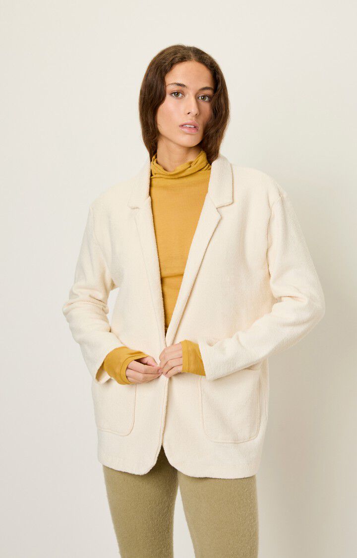 american vintage Blazer femme Bobypark - ECRU 50 Manches longues Beige - E23