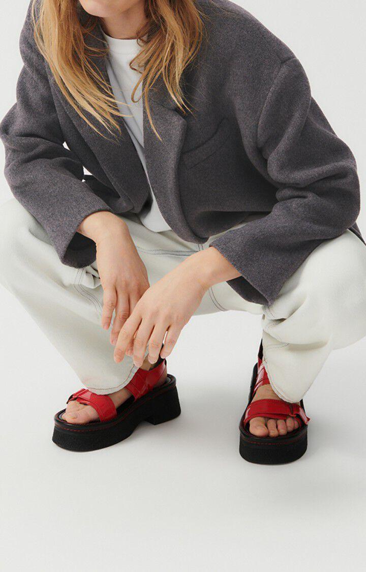 American Vintage Blazer Femme Bydrock - ANTHRACITE CHINE 48 Manches Longues Gris - H23