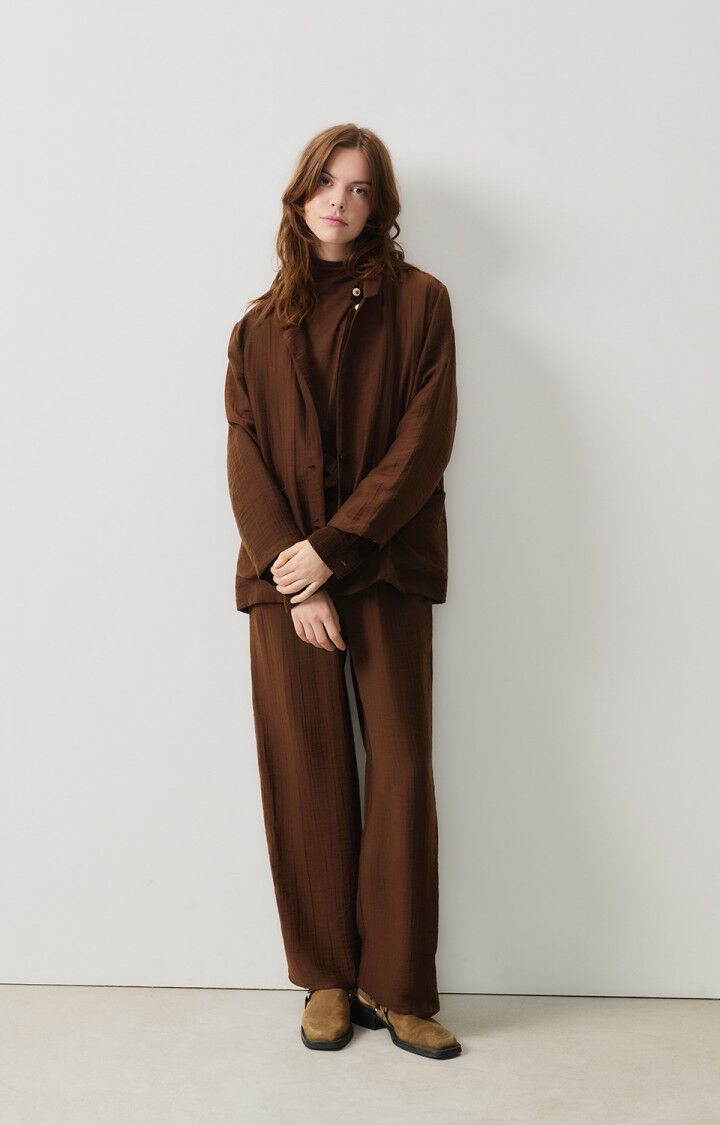 American Vintage Blazer Femme Detown - BROWNIE 56 Manches Longues Marron - H24