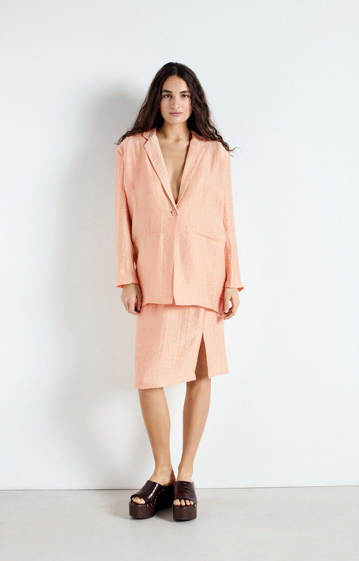 American Vintage Blazer Femme Detown - LATTE 57 Manches Longues Beige - E25