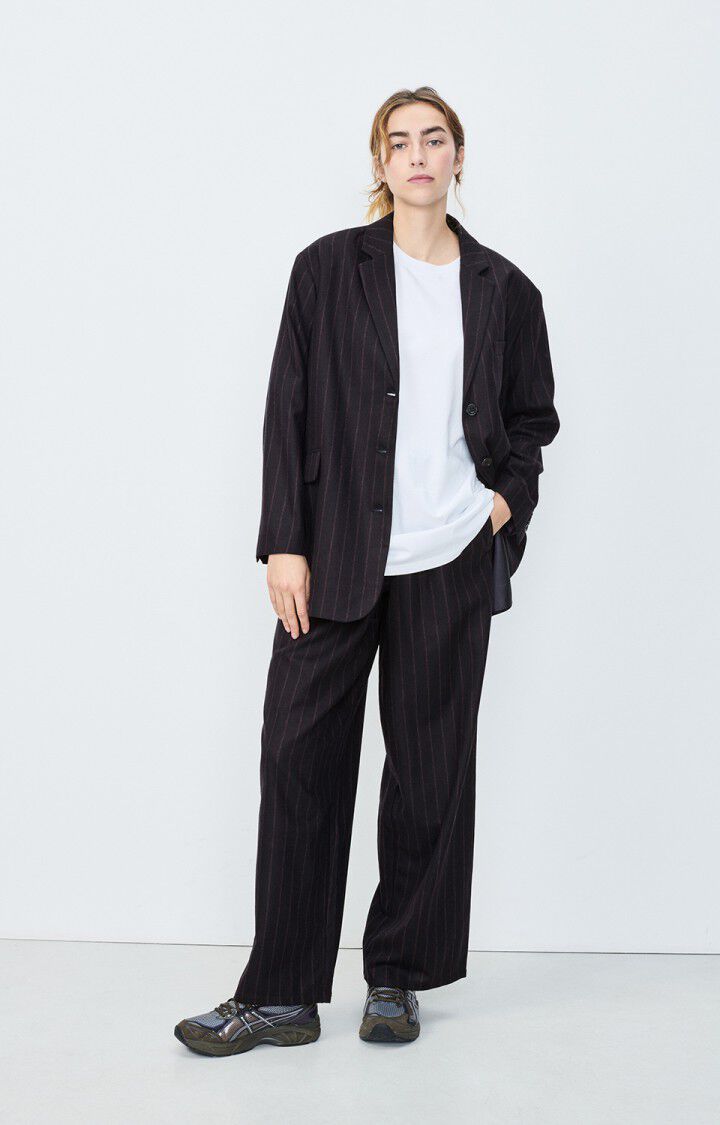 American Vintage Blazer Femme Dirow - RAYURES MARINE 56 Manches Longues Bleu - E25