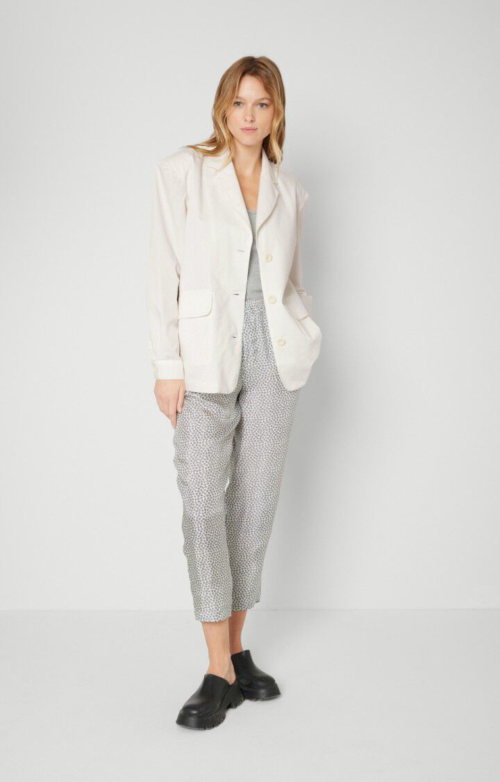 American Vintage Blazer Femme Giony - BLANC Manches Longues Blanc - E20