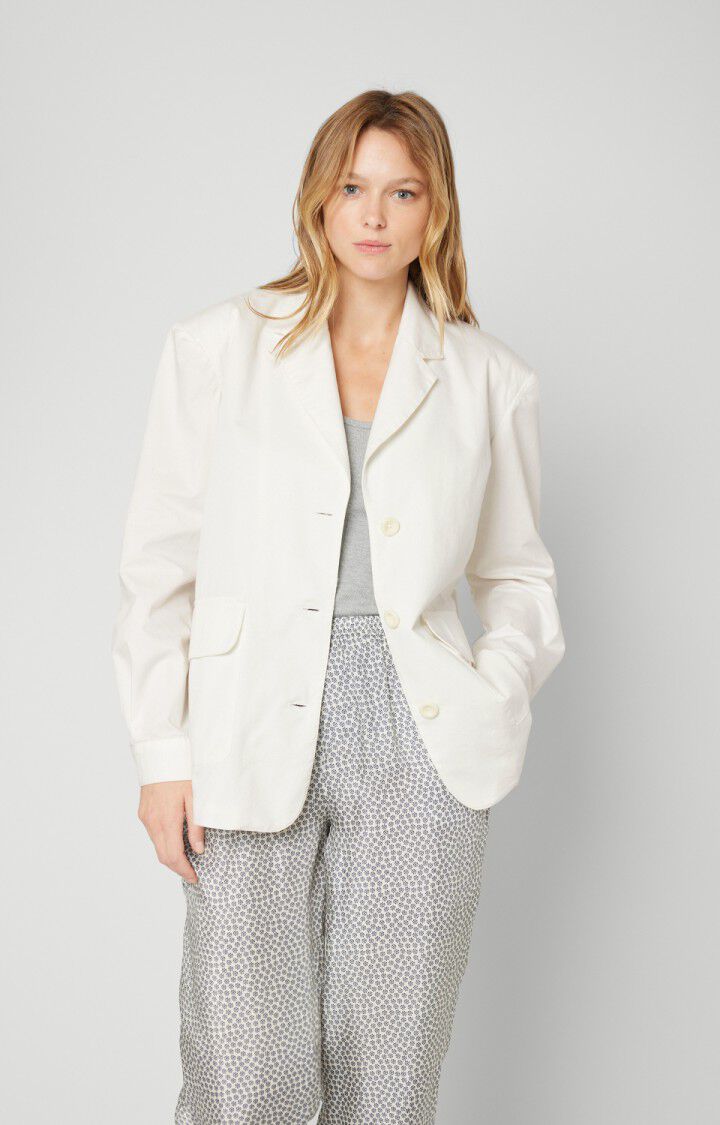 american vintage Blazer femme Giony - BLANC Manches longues Blanc - E20
