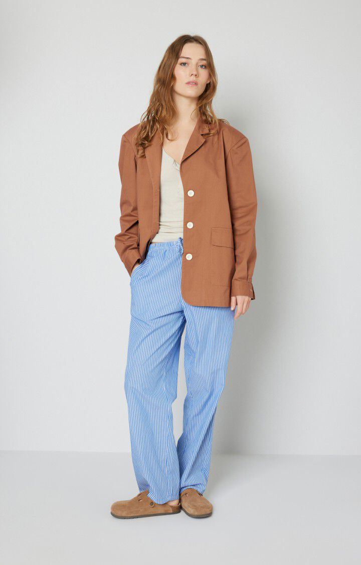 American Vintage Blazer Femme Giony - MANGOUSTE Manches Longues Marron - E20