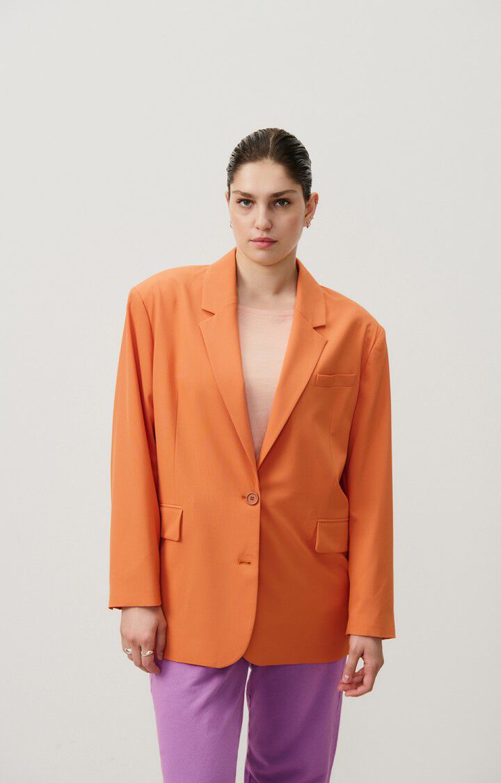 american vintage Blazer femme Kabird - ABRICOT 57 Manches longues Orange - H24