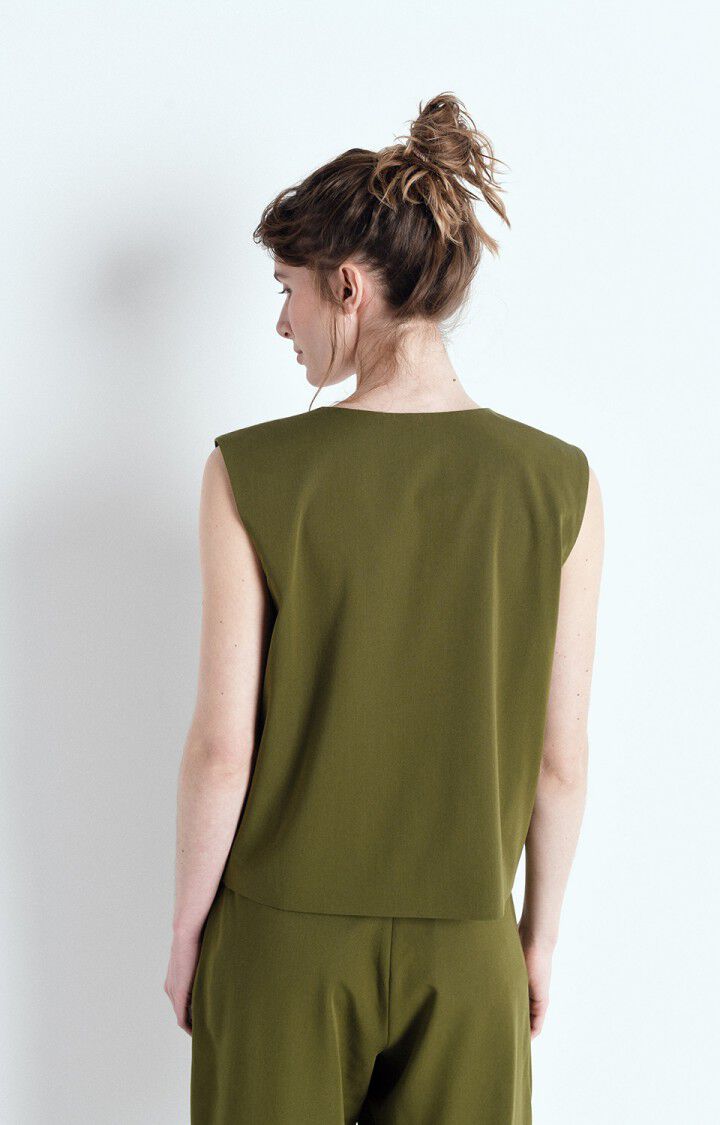 American Vintage Blazer Femme Kabird - ARMY 0 Sans Manches Vert - E25