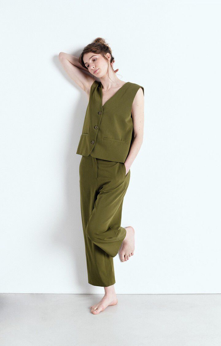 American Vintage Blazer Femme Kabird - ARMY 0 Sans Manches Vert - E25