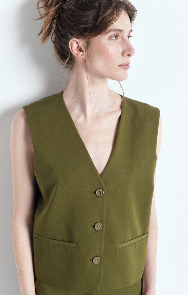 american vintage Blazer femme Kabird - ARMY 0 Sans manches Vert - E25