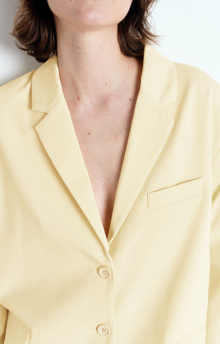 American Vintage Blazer Femme Kabird - CREME ANGLAISE 55 Manches Longues Jaune - E25