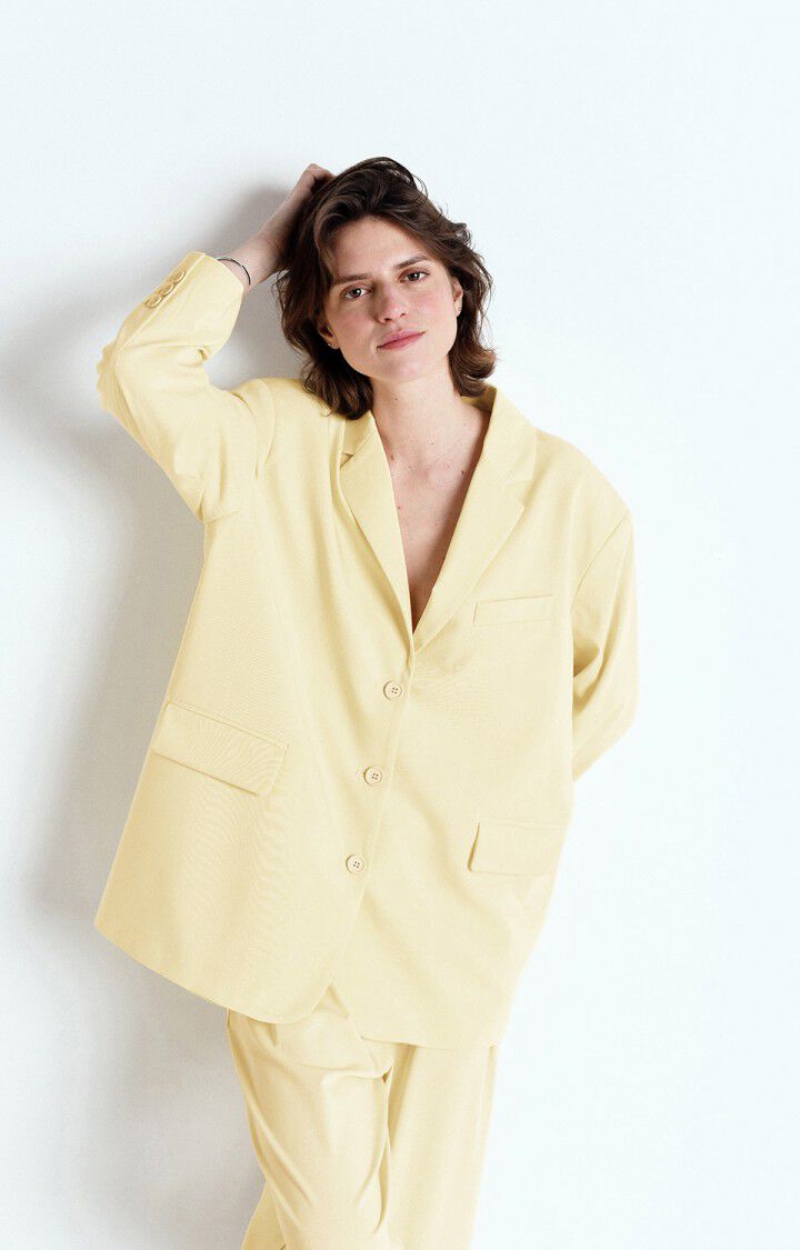 american vintage Blazer femme Kabird - CREME ANGLAISE 55 Manches longues Jaune - E25