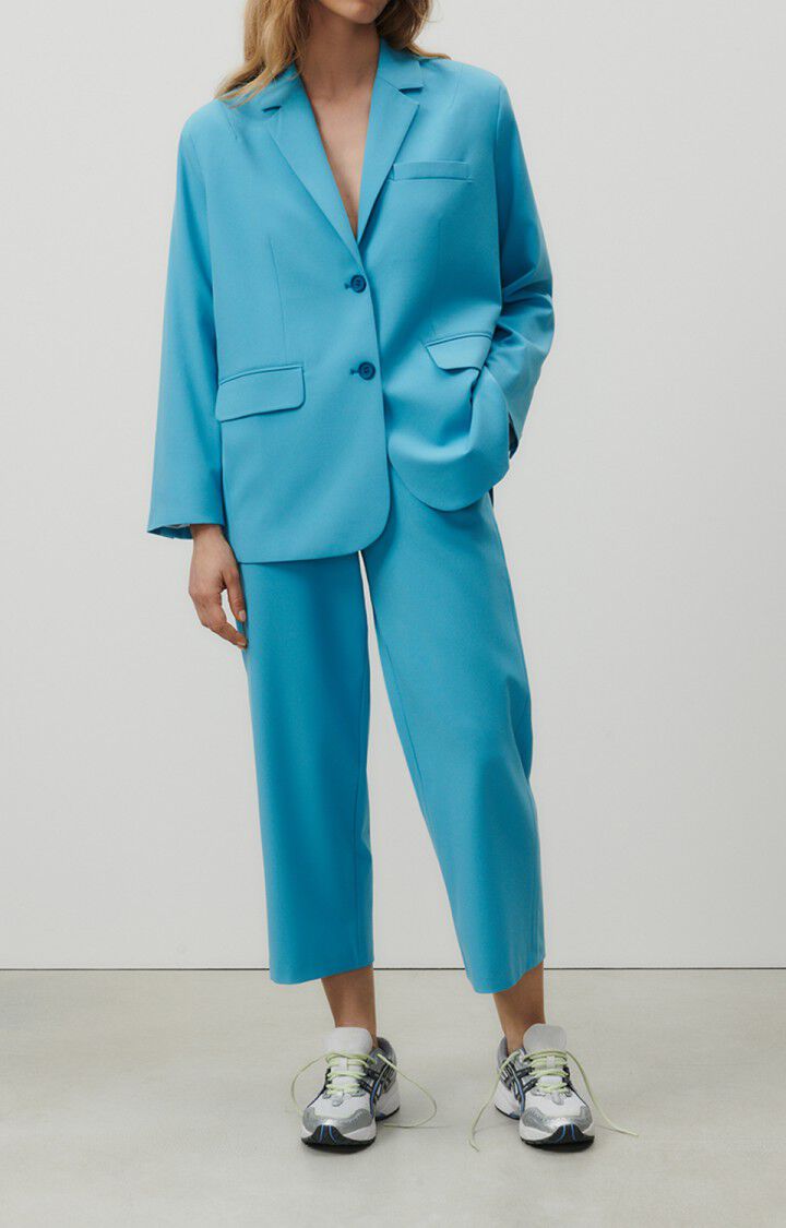 American Vintage Blazer Femme Kabird - CURACAO 57 Manches Longues Bleu - E23