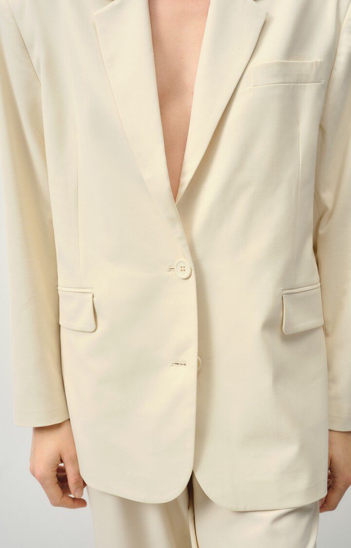 American Vintage Blazer Femme Kabird - ECRU 57 Manches Longues Beige - E24