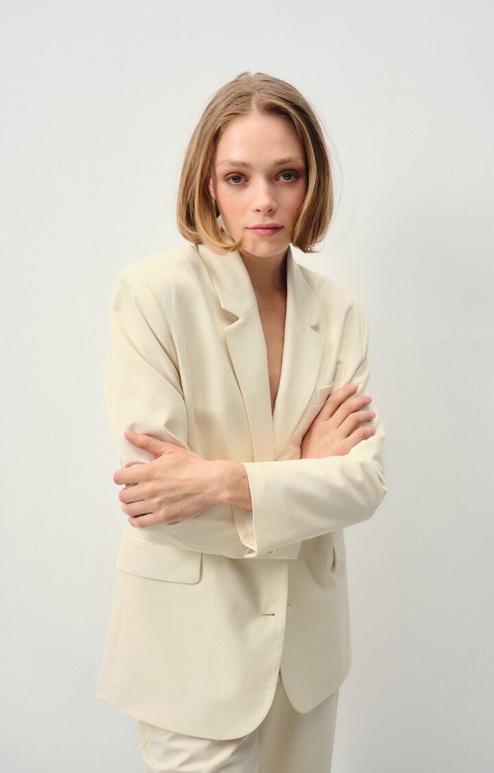 american vintage Blazer femme Kabird - ECRU 57 Manches longues Beige - E24