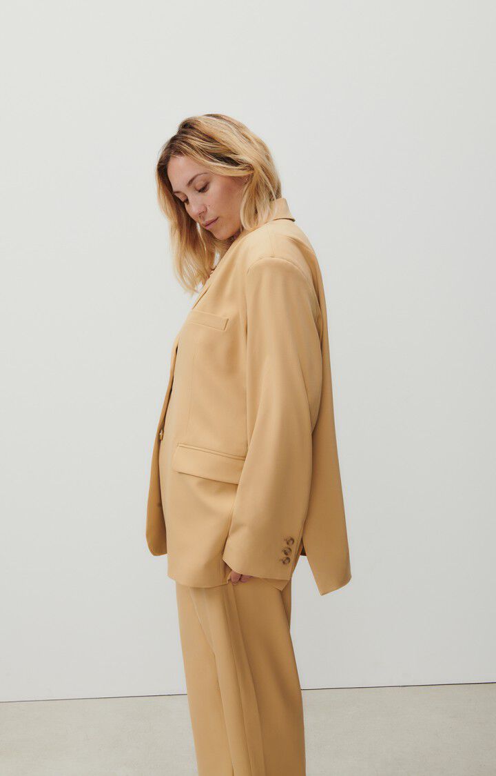 American Vintage Blazer Femme Kabird - POIS CHICHE 57 Manches Longues Beige - E24