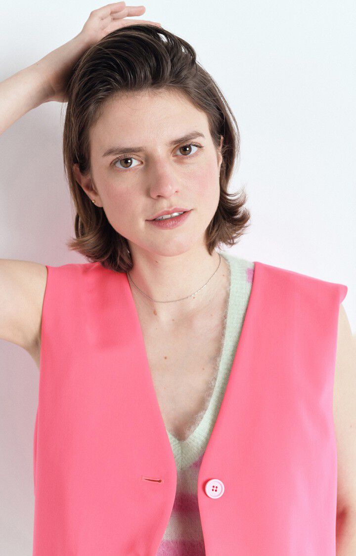 American Vintage Blazer Femme Kabird - ROSE FLUO 0 Sans Manches Rose - E25