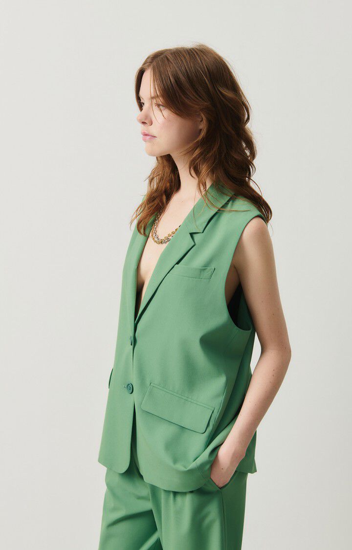 american vintage Blazer femme Kabird - VERVEINE 0 Sans manches Vert - H24