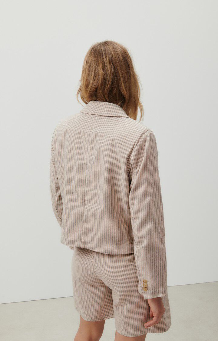 American Vintage Blazer Femme Kybood - RAYURES BEIGES 58 Manches Longues Beige - E23