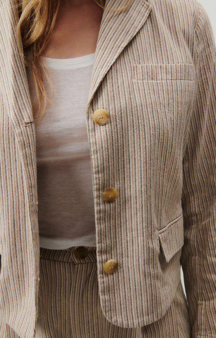 American Vintage Blazer Femme Kybood - RAYURES BEIGES 58 Manches Longues Beige - E23