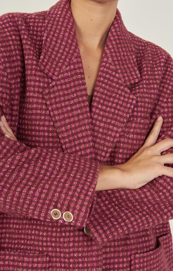 American Vintage Blazer Femme Nanbay - CARREAUX TENDRESSE 50 Manches Longues Rose - E23