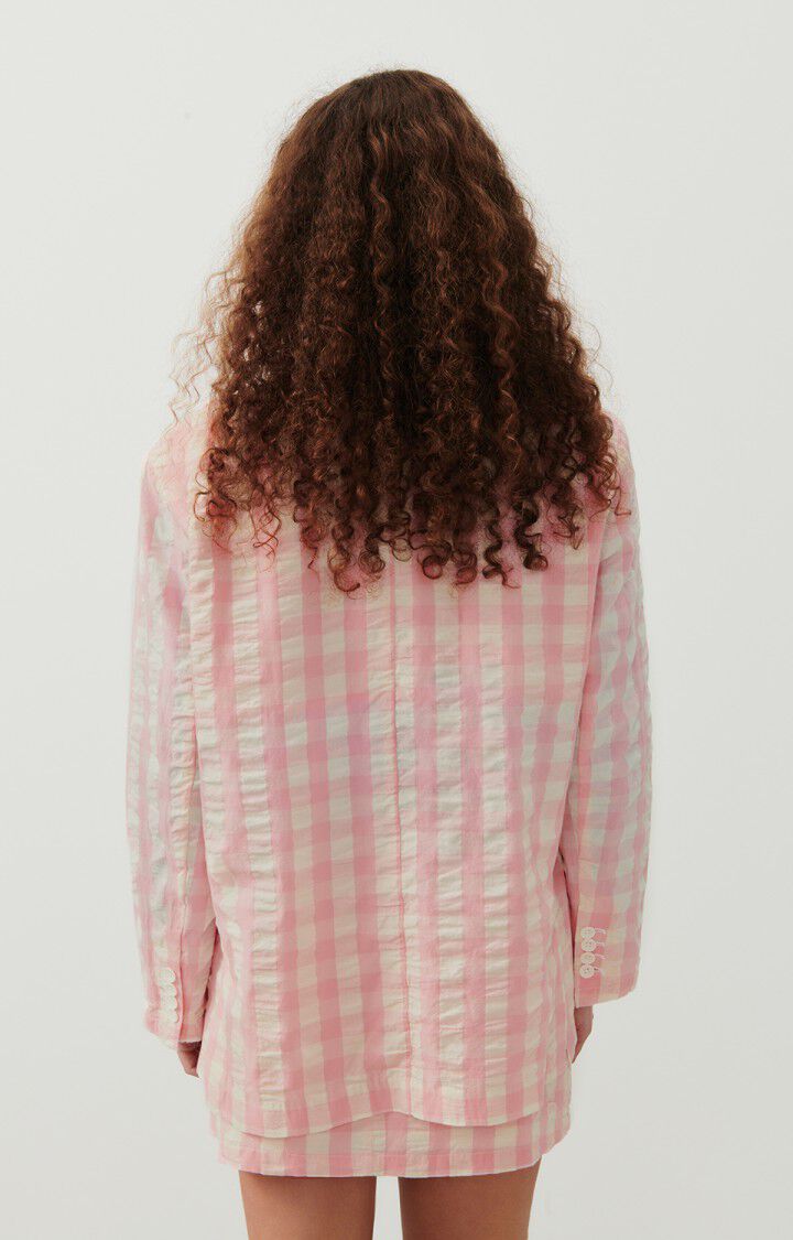 American Vintage Blazer Femme Naroz - VICHY BONBON 59 Manches Longues Rose - E24