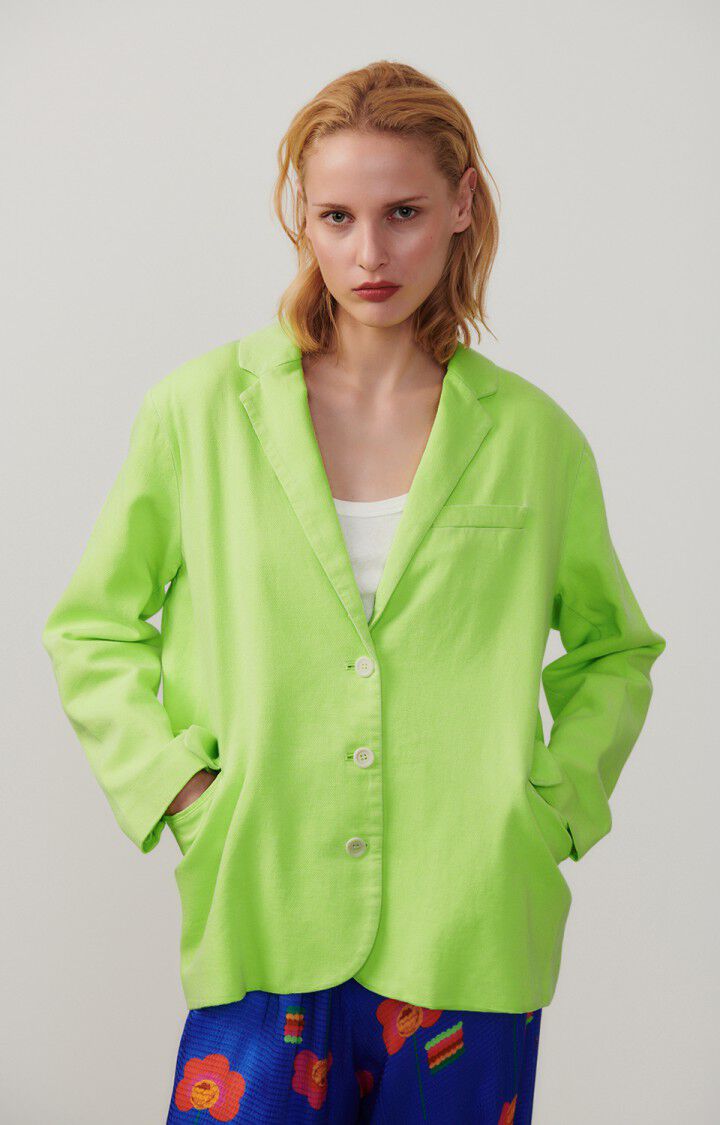 american vintage Blazer femme Nedbay - JAUNE FLUO 58 Manches longues Jaune - E24