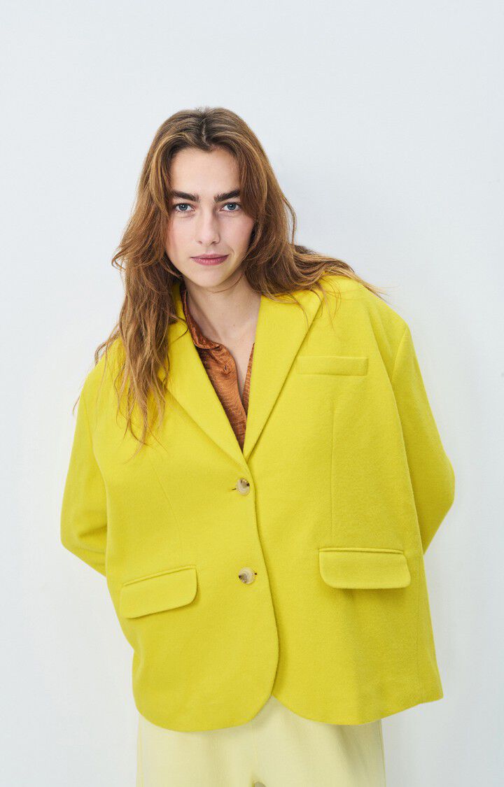 american vintage Blazer femme Soktown - ANIS Manches longues Jaune - E22