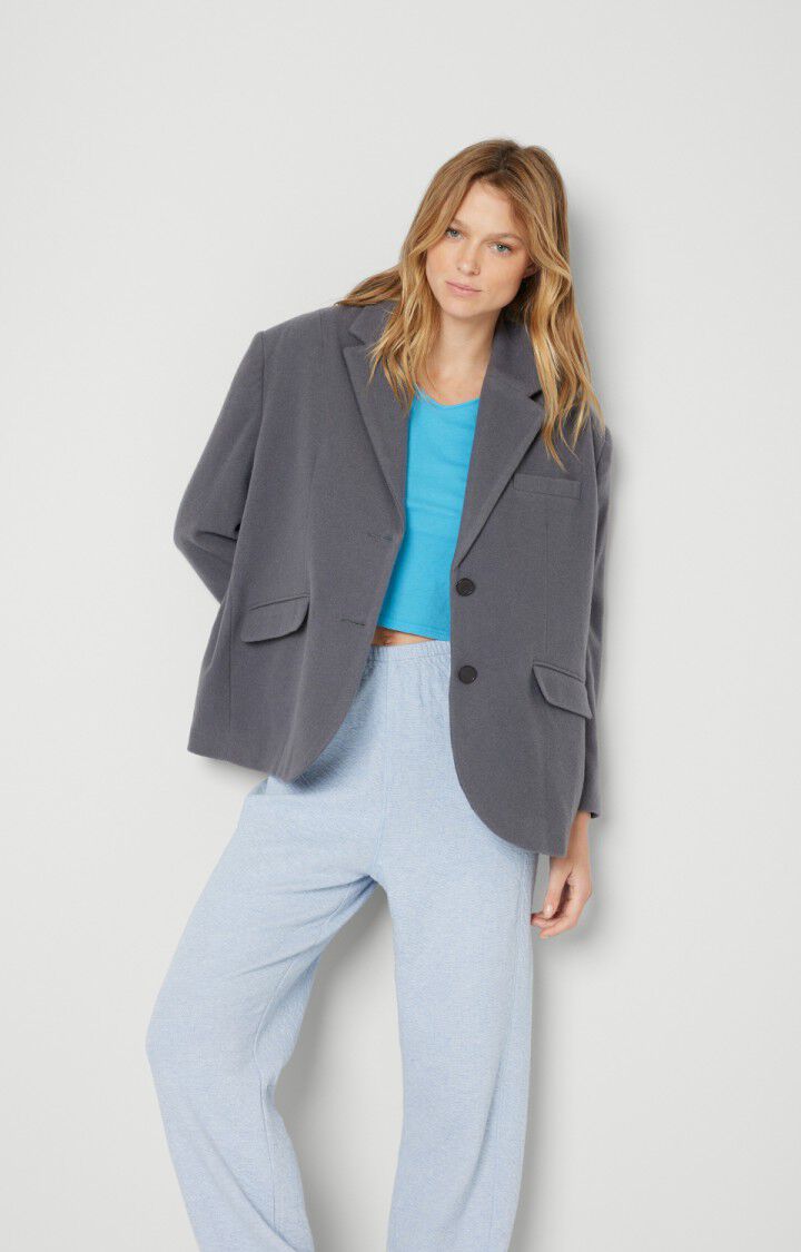 american vintage Blazer femme Soktown - THALASSO Manches longues Gris - E22