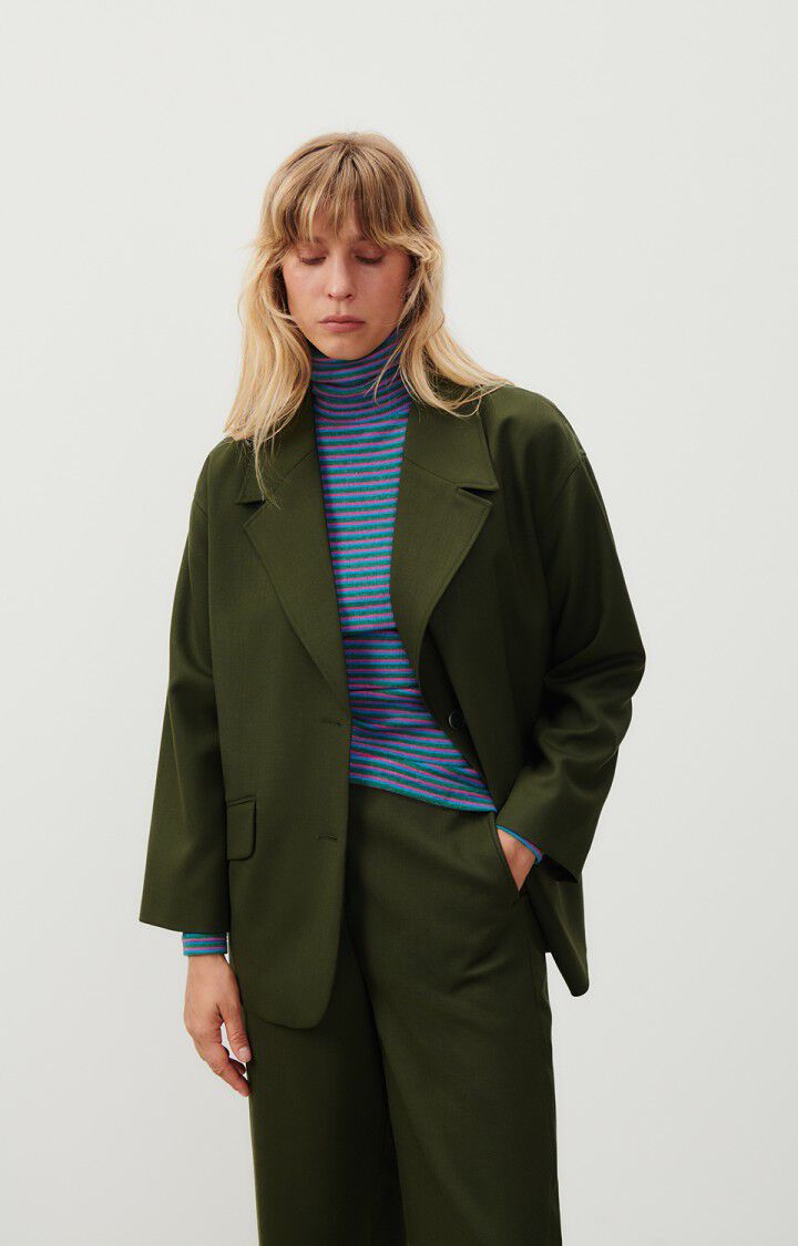 american vintage Blazer femme Tabinsville - KAKI 52 Manches longues Vert - H23