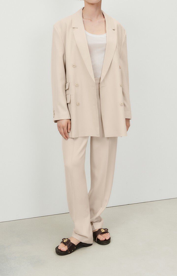 American Vintage Blazer Femme Tabinsville - MASTIC 55 Manches Longues Beige - E23