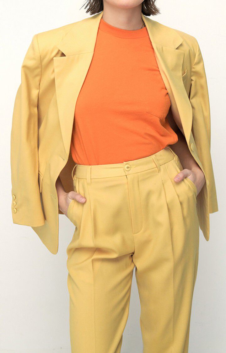 American Vintage Blazer Femme Tabinsville - PAILLE Manches Longues Jaune - E22