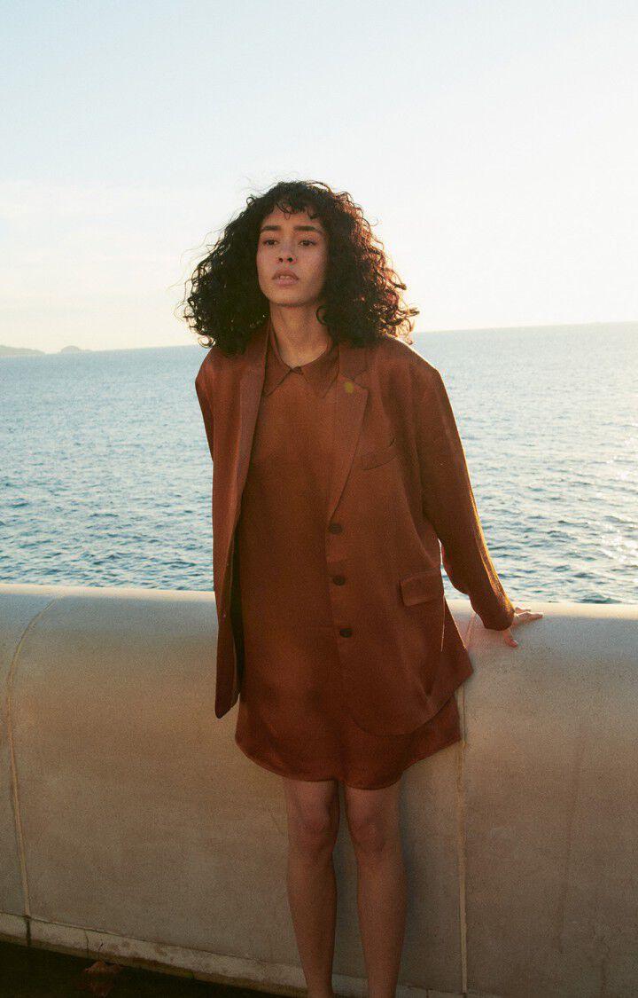 American Vintage Blazer Femme Unyl - CANNELLE 56 Manches Longues Marron - E25
