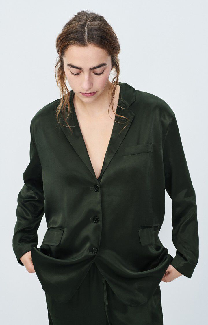 american vintage Blazer femme Unyl - CARBONE 56 Manches longues Noir - E25